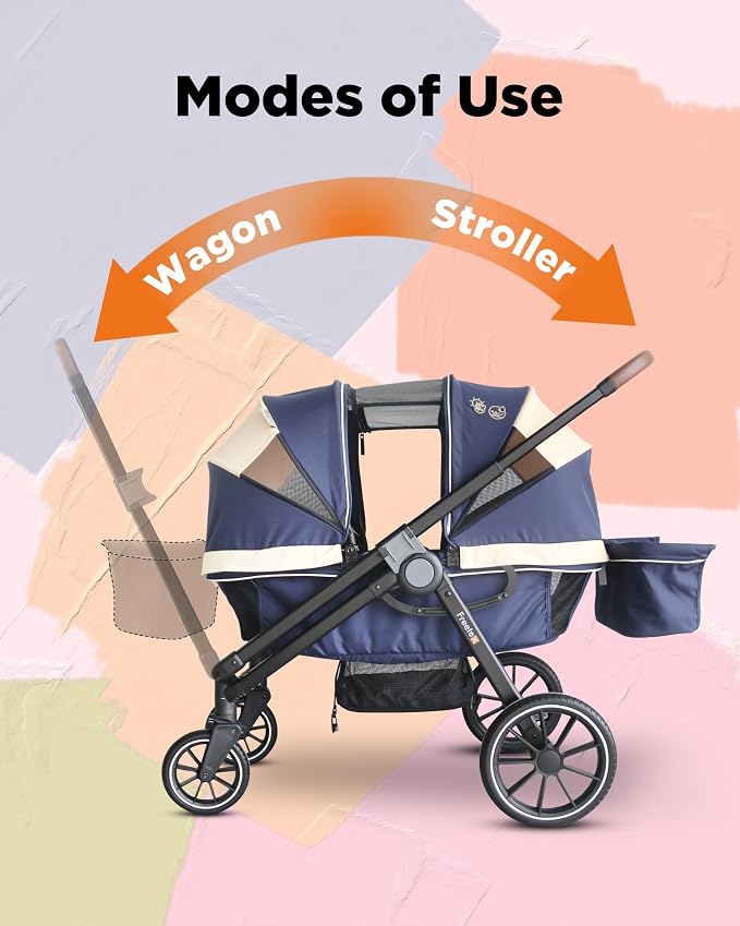 Tandem Wagon Stroller–All-Terrain 2-in-1 Push&Pull Design, Double Seat - Image 3