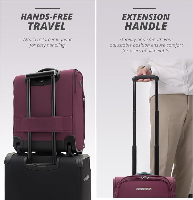 Verage Under Seat Luggage with Wheels, Softside Expanable Small Suitcase Carry - Image 5