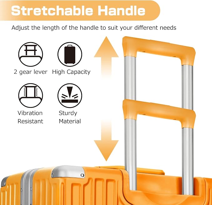 AnyZip Luggage Aluminium Frame Suitcase PC ABS Hard Shell TSA Lock No Zipper - Image 7