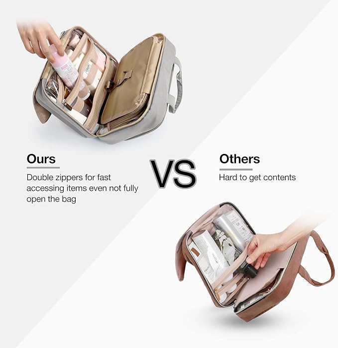 BAGSMART Toiletry Bag Hanging Travel Makeup Organizer - Image 4