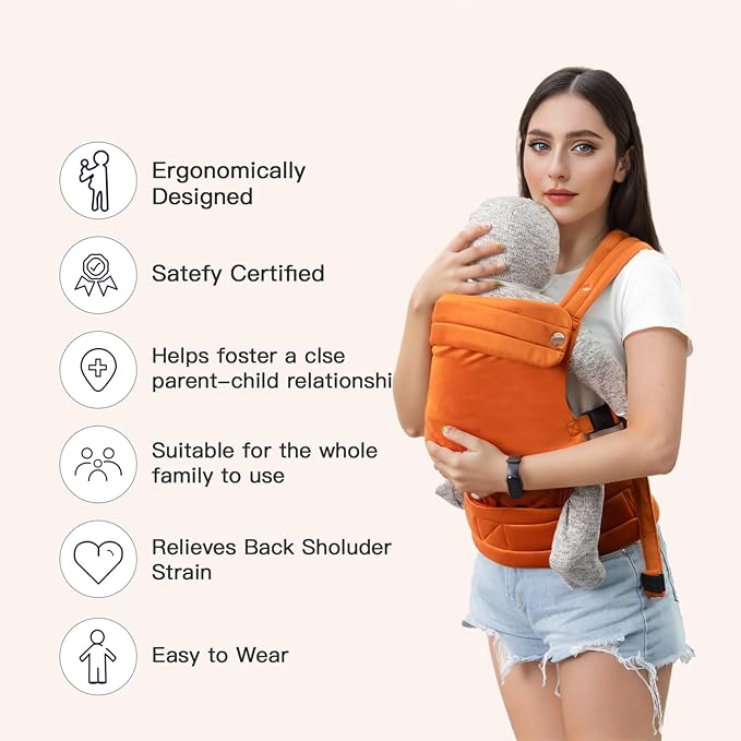 Baby Carrier for Newborn to Toddler, Cozy Baby Wrap Carrier 7-35 lbs, Ergonomic - Image 5