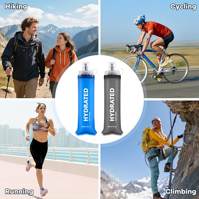 2Pack Soft Flask, 8.5oz Collapsible Soft Water Bottle, 250ml Foldable TPU - Image 7