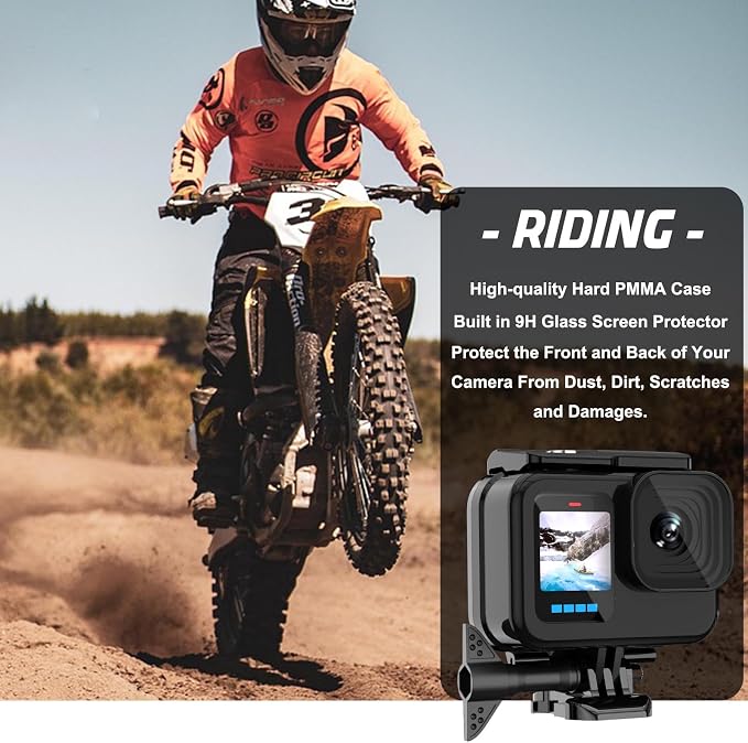 Compatible for Go Pro Hero 13 12 11 10 9 Black Waterproof Housing Case - Image 7