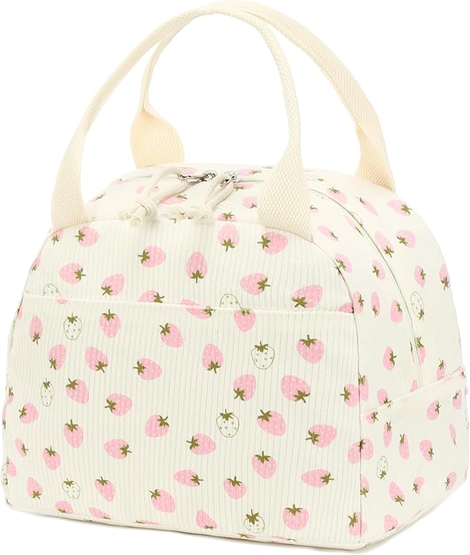 Bluboon Lunch Bag for Women Men Cute Corduroy Lunch Tote Bags Reusable by BLUBOON