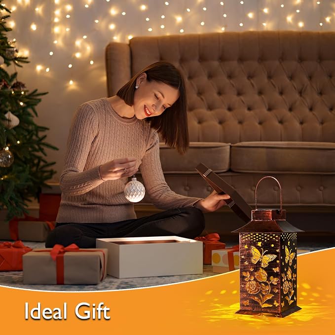 Homemory Butterfly Solar Lanterns Waterproof, Metal Hanging Hollowed-Out Metal - Image 7