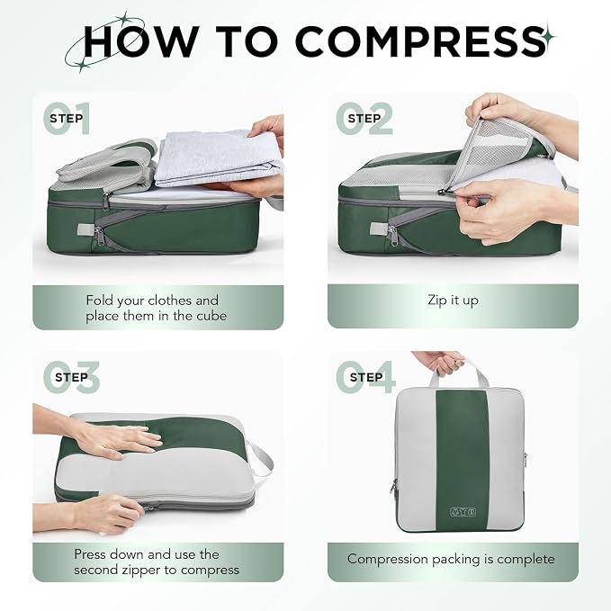 10 Set Compression Packing Cubes - Image 3