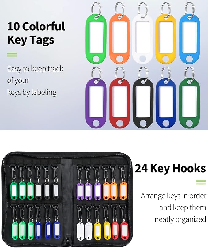 Uniclife Zippered Key Case Organizer Waterproof and Fireproof Key Binder - Image 2