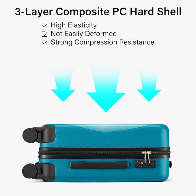 Hanke 2 Piece Hard Shell Luggage Sets - Image 5