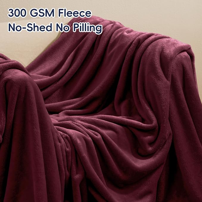 PHF Ultra Soft Fleece Blanket Queen Size, No Shed No Pilling Luxury Plush Cozy - Image 3