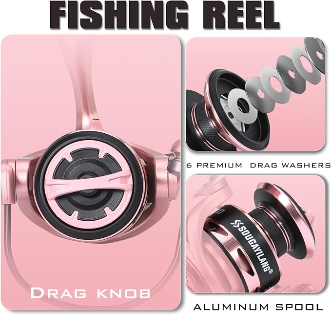Sougayilang Telescopic Fishing Rod and Reel Combo, Collapsible Travel Fishing - Image 4