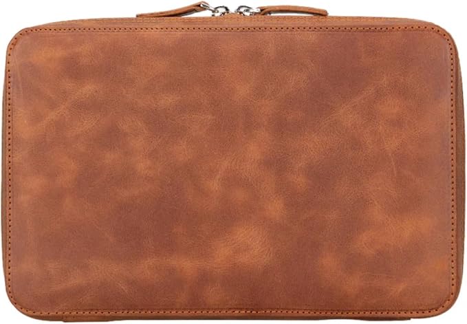 Medicine Handmade Leather Cable Organizer Bag – Full-Grain Leather Travel Tech - Image 4