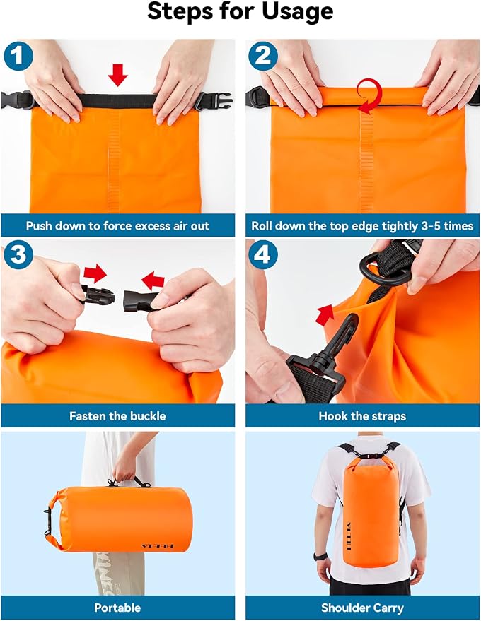 HEETA Waterproof Dry Bag for Women Men 5L/10L/20L/30L/40L Roll Top Lightweight - Image 4