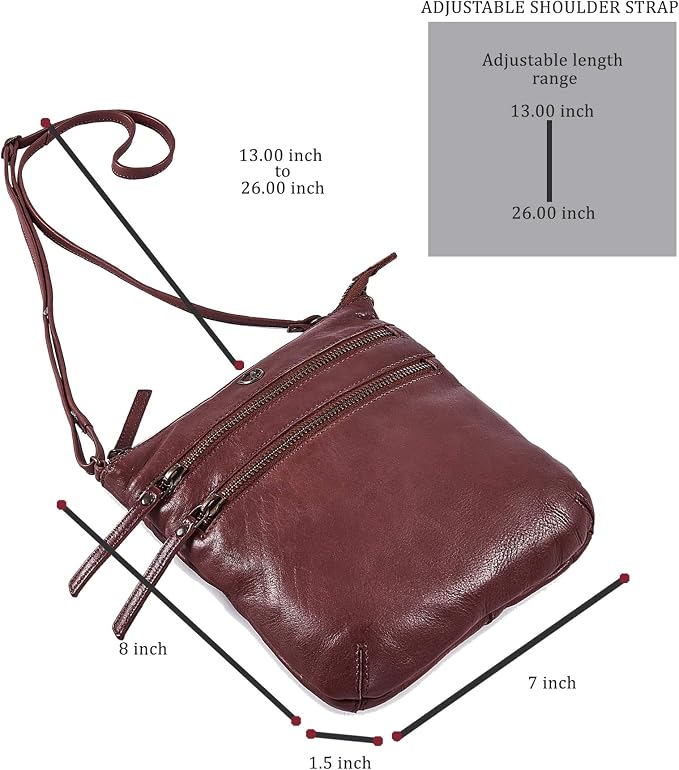 Crossbody Sling Bag for Women Small Real Leather Purse Vintage Travel Crossover - Image 3