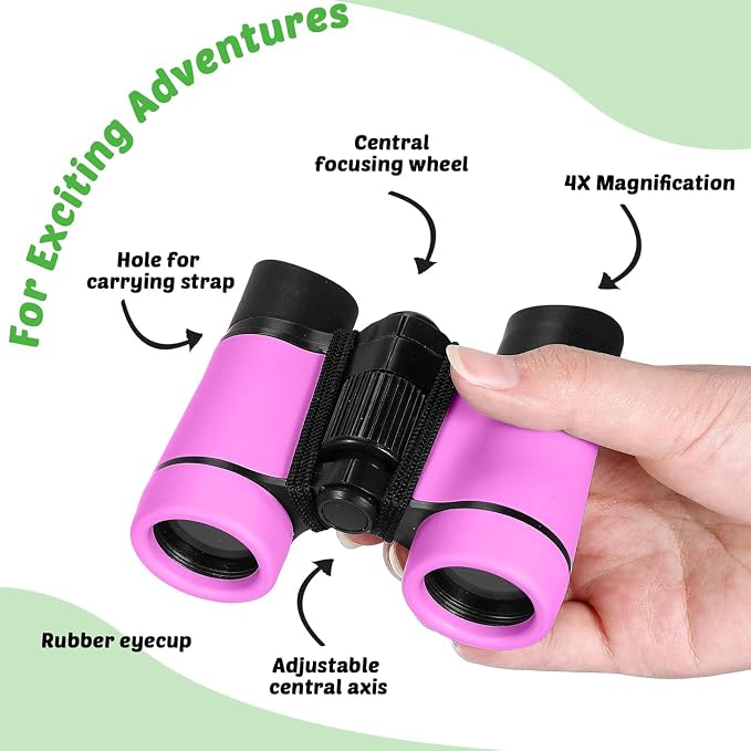 Hiboom 8 Set Kids Binoculars Bulk Shockproof Folding Children Mini Compact - Image 3