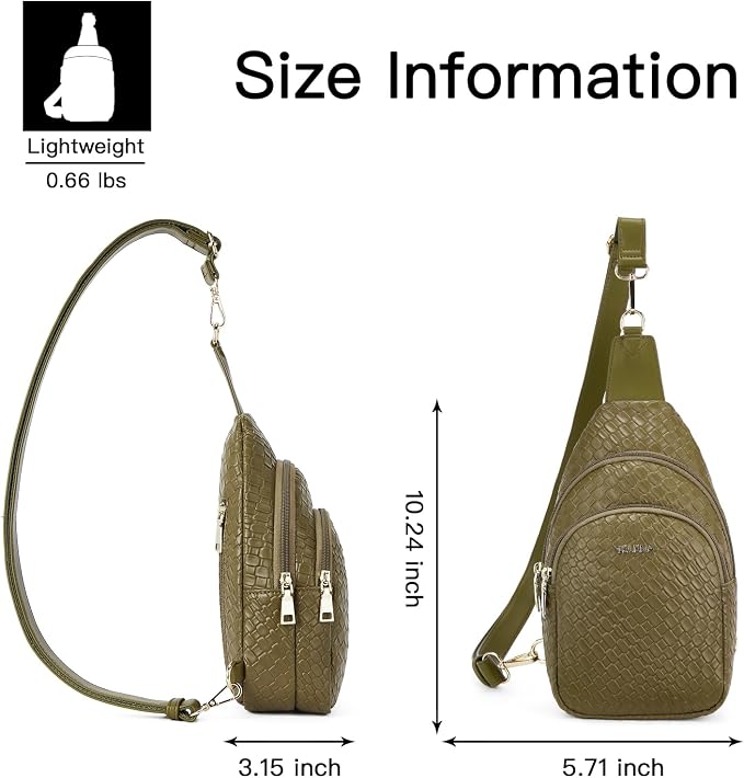 Telena Small Sling Bag for Women Leather Crossbody Fanny Packs Chest Bag for - Image 5