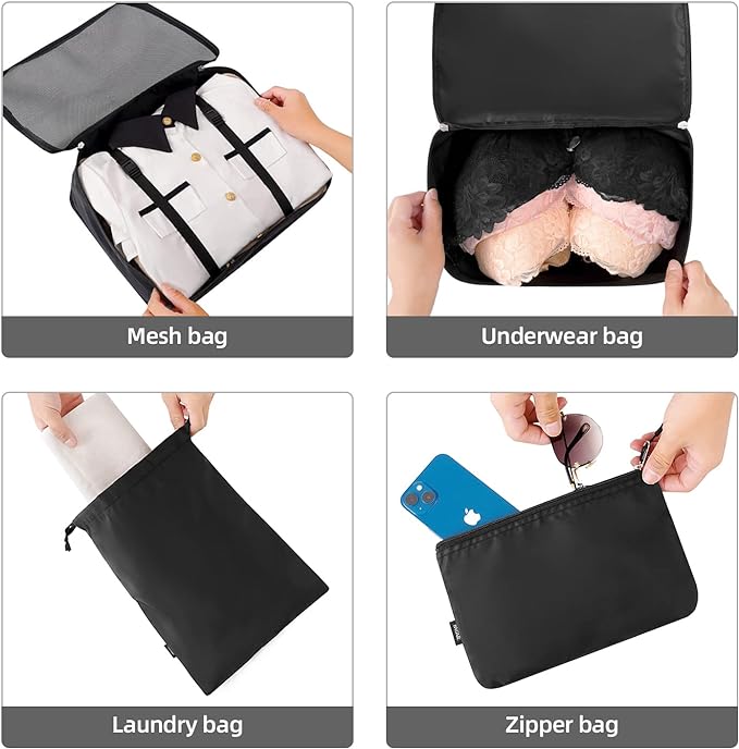 BAGAIL 6 Set/8 Set/10 Set Packing Cubes Various Sizes Packing Organizer - Image 6