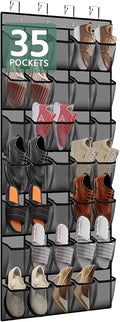 35 Pocket Over the Door Shoe Organizer, Reusable Breathable Large Mesh Bag by Unknown