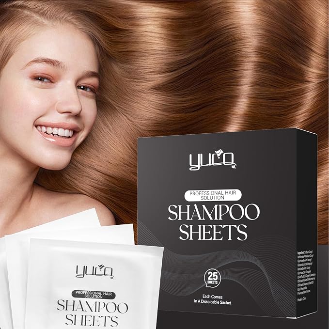YUCO Travel Hair Shampoo Sheets Travel Pack 25 Tablets, Individual Sachet - Image 9