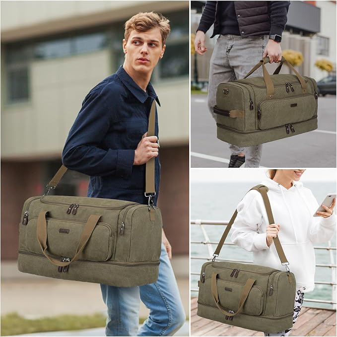 ZOMFELT Duffle Bag for travel, 40L Canvas Travel Duffel Bags for Men Women - Image 6