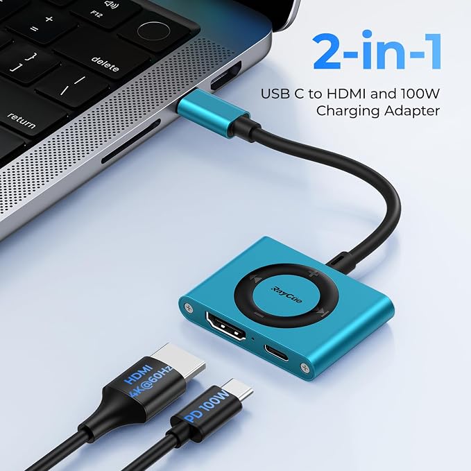 RayCue 2-in-1 USB C Hub, USB C to HDMI Adapter - Image 2