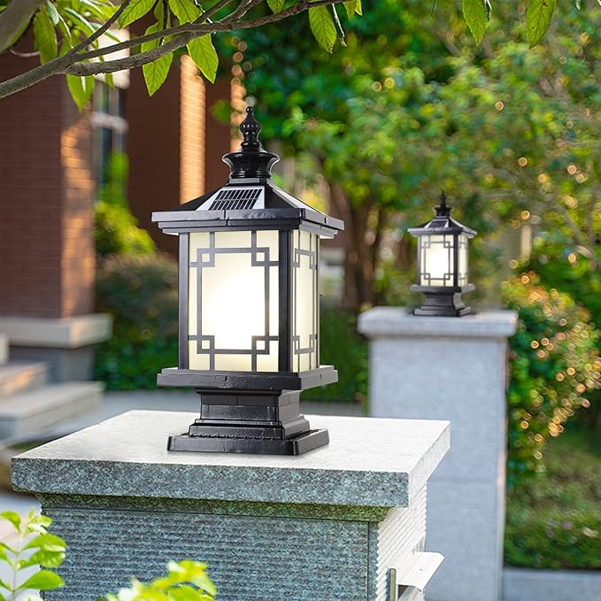 LED Solar Post Light Outdoor, Aluminum Fence Post Cap Lamp Remote Control - Image 6