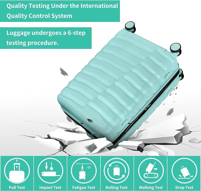 Lightweight Luggage with Spinner Wheels & YKK Zipper, 3-Piece Suitcase ABS+PC - Image 3