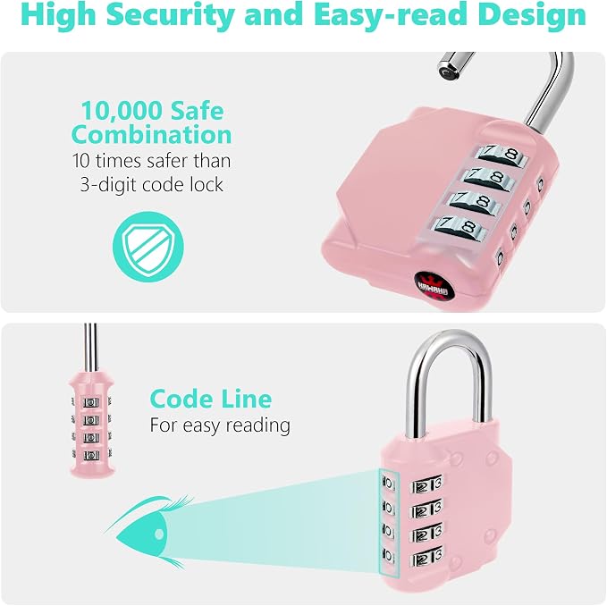 CL11RQ Combination Lock, 4 Digit Outdoor Combination Padlock Set Your own - Image 4