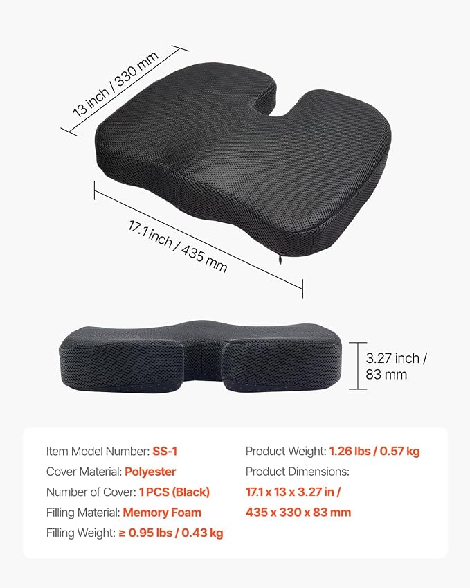 VEVOR Seat Cushion, Memory Foam Seat Chair Cushion - Image 7