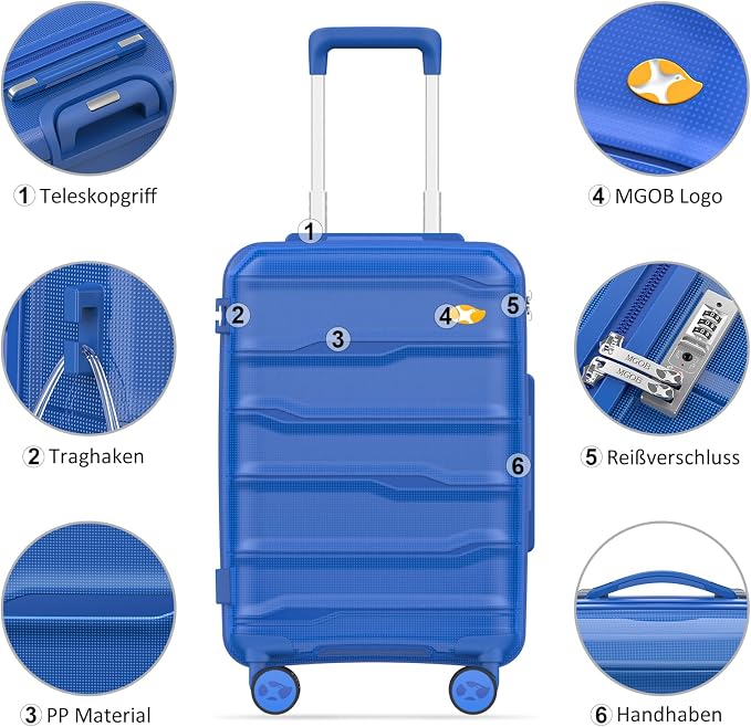 24 Inch Luggage with Spinner Wheels, Hard Shell Suitcase, Lightweight PP - Image 8
