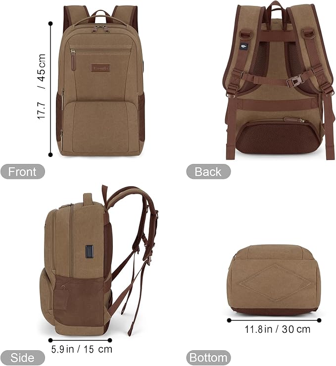 Tzowla Canvas Laptop College Backpack - Image 7