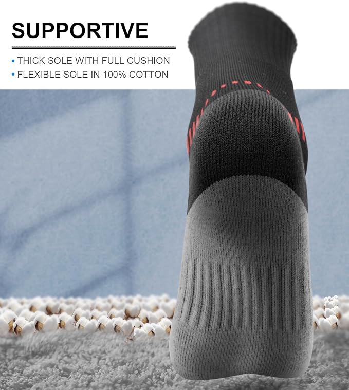 BULLIANT Compression Socks for Men 6Pairs, Athletic Crew Socks Cushioned For - Image 3