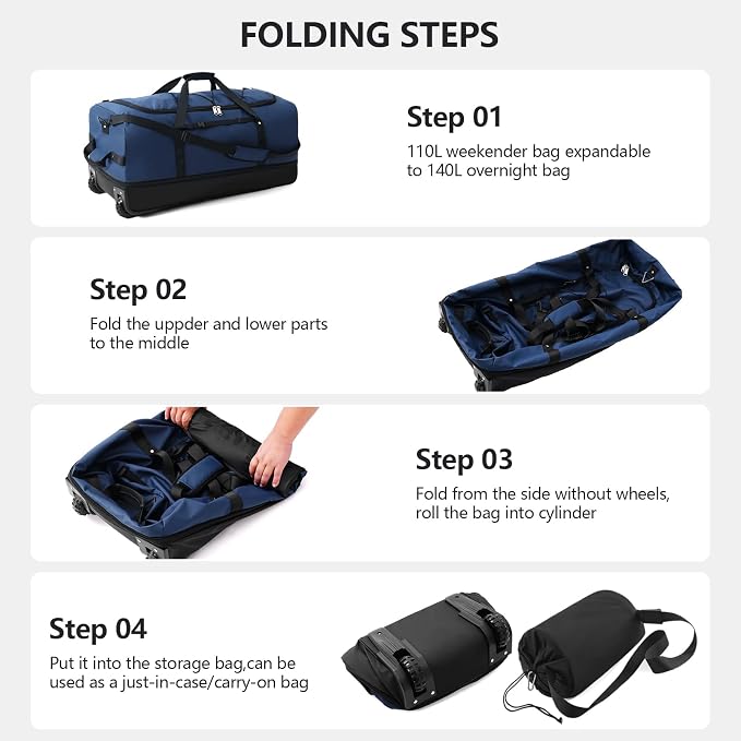 CONTAIL 32" Soft-Sided Rolling Duffle Bag - Image 3