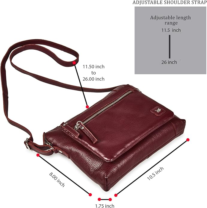 Wise Owl Accessories Small Soft Pebbled Real Leather Crossbody Handbags Purses - Image 2
