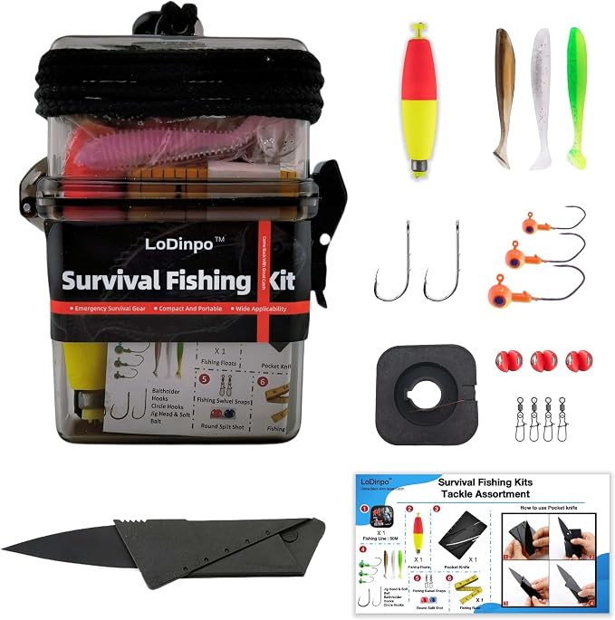 Mini Survival Fishing Kit Small Emergency Fishing Gear Box Pocket Fishing by Unknown