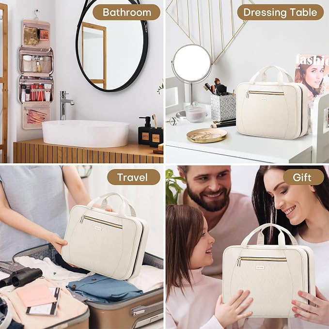 Hanging Toiletry Bag for Women Travel, 2 Sizes Large & Small Waterproof - Image 7