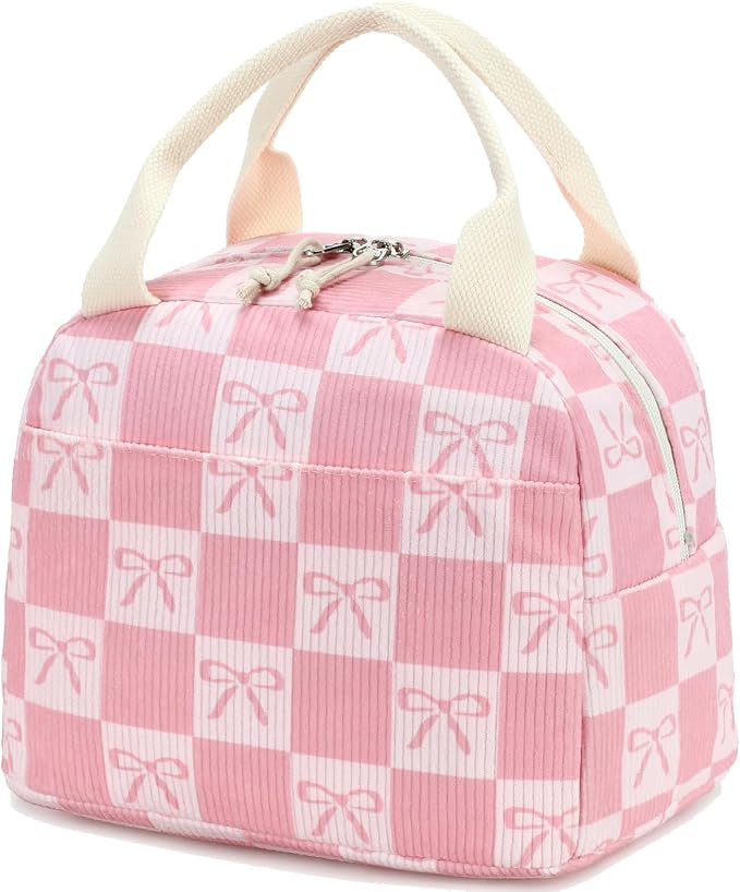 Bluboon Lunch Bag for Women Men Cute Corduroy Lunch Tote Bags Reusable by BLUBOON