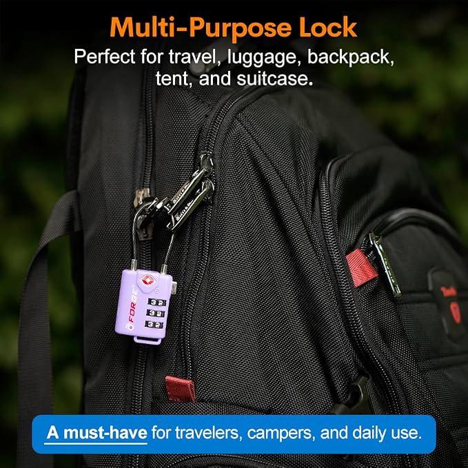Forge TSA Approved Luggage Locks, Re-settable Combination - Image 5
