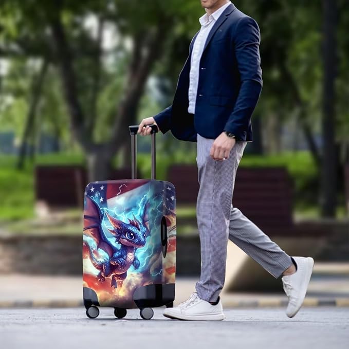 Dragon Suitcase Cover for Luggage Stretchable Washable Spandex Travel Luggage - Image 3
