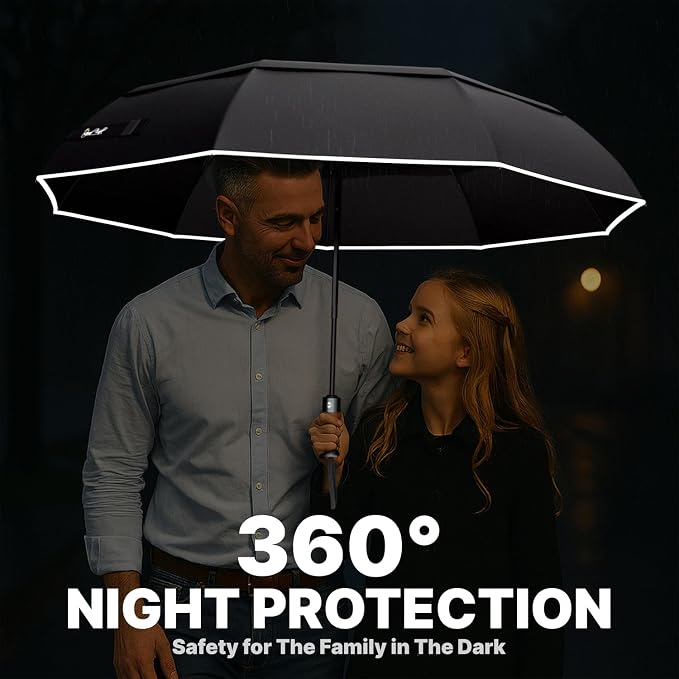 Royal Walk Windproof Folding Travel Umbrella Compact and Strong Luxurious Real - Image 5
