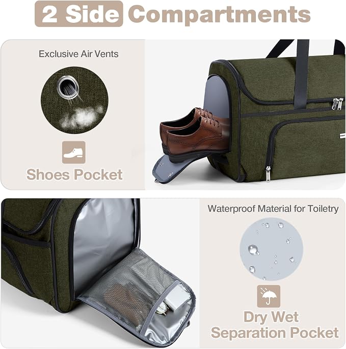 Garment Bags with Wheels, Garment Convertible Weekender Bags, Large Garment Bags - Image 3