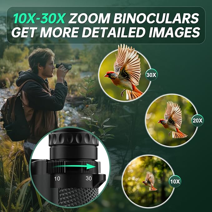 10-30x25 Small Compact Binoculars - Image 2