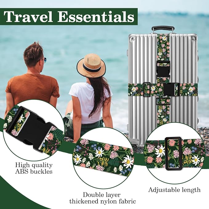 Wildflowers Luggage Straps for Suitcases TSA Approved, Luggage Identifiers for - Image 3