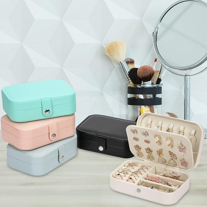 Travel Jewelry Box, PU leather Small Jewelry Organizer - Image 4