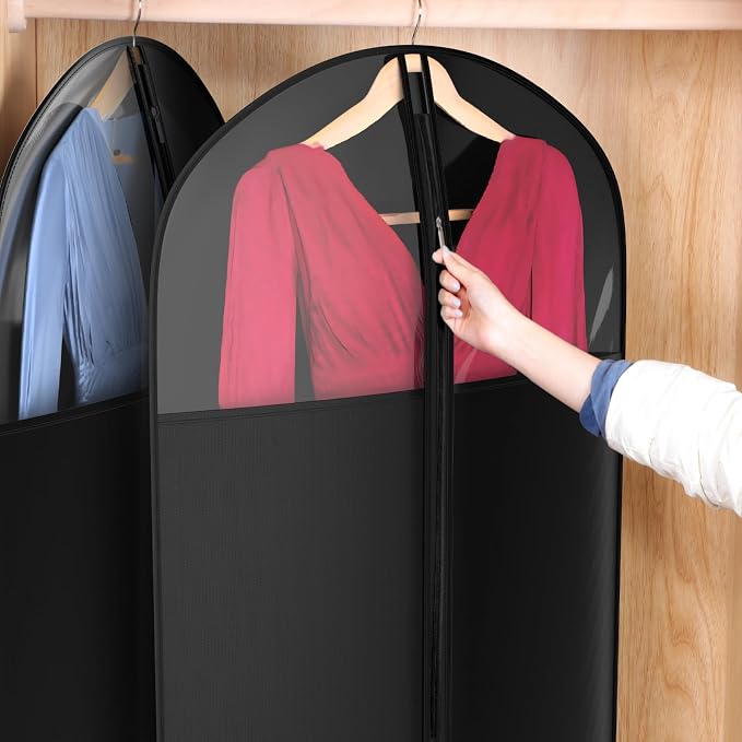 Univivi Long Garment Bags for Hanging Clothes, 6 Pack - Image 5