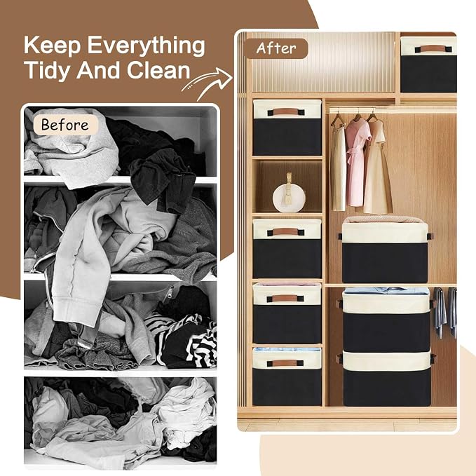GhvyenntteS 6 Pack Large Fabric Storage Bins - Image 4