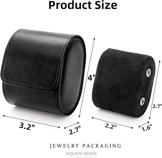 Leather Travel Watch Case, Single Watch Gift Box - Image 2