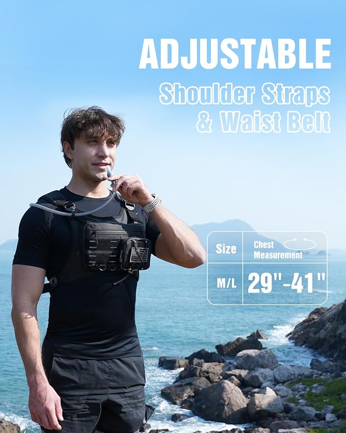 Running Vest with 2L Water Bladder, USA Original Patent, Lightweight Adjustable - Image 3