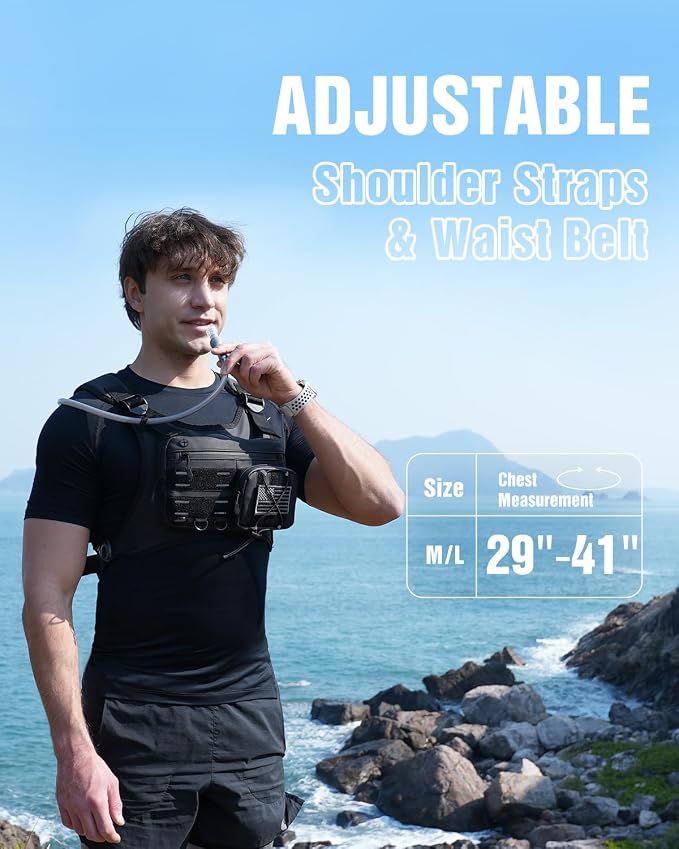 Running Vest with 2L Water Bladder, USA Original Patent, Lightweight Adjustable - Image 3