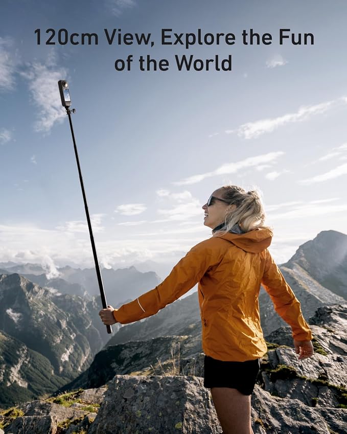 TELESIN 47" Extension Selfie Stick, Portable Handheld Invisible Monopod Pole - Image 8