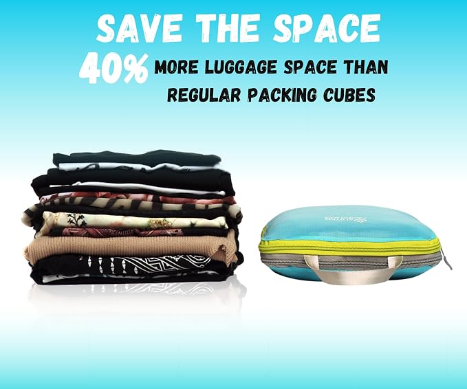 6 Set/3 Set Ultralight Compression Packing Cubes, Suitcase and Backpack Travel - Image 2